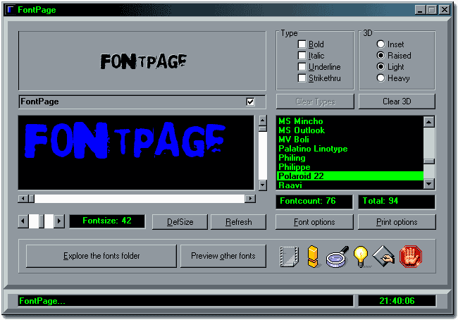 FontPage
